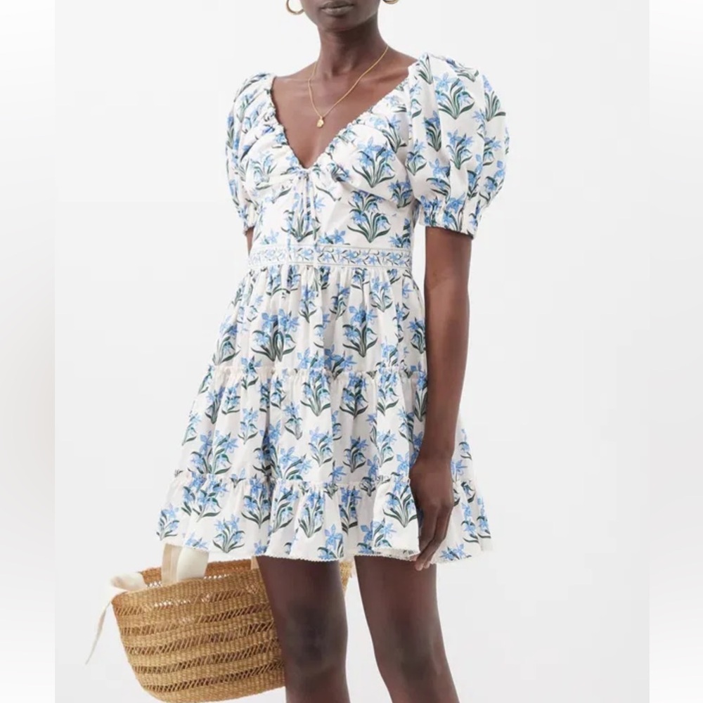 Agua Bendita Manzanilla Cotton Mini dress